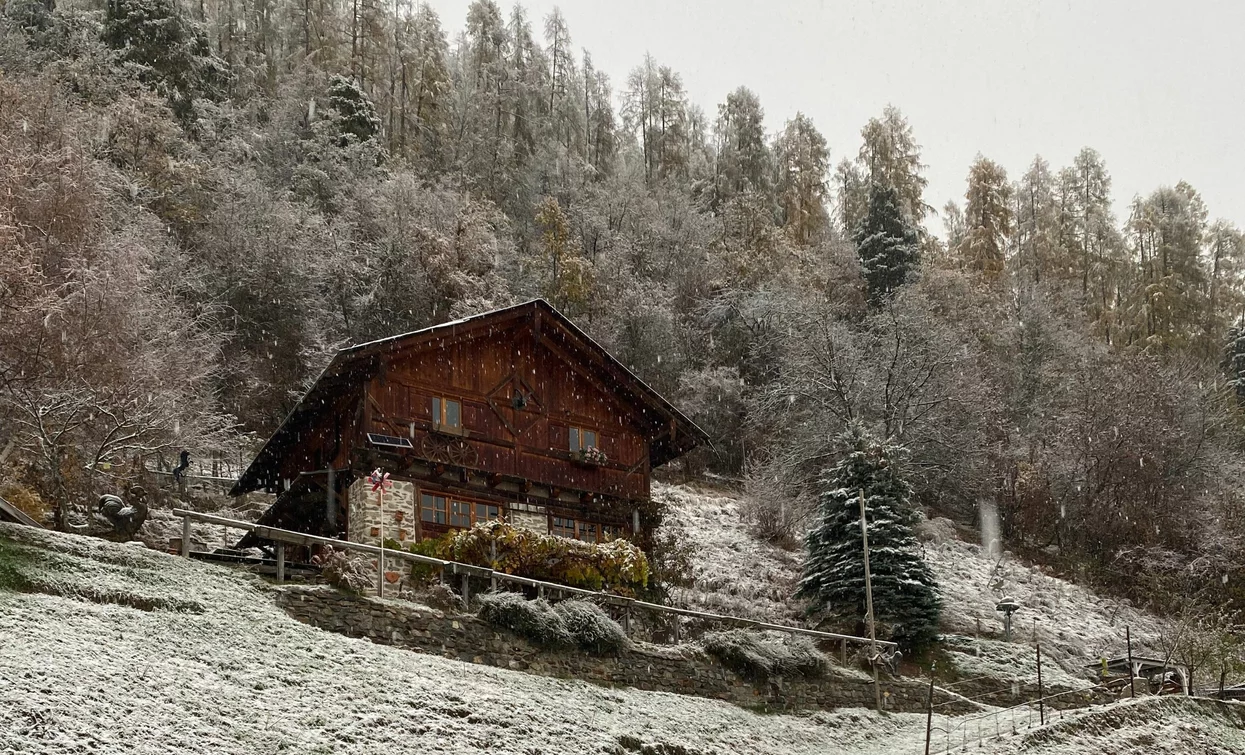 Maso con neve - La polenta di nonna Oliva | © Archivio APT Val di Sole 